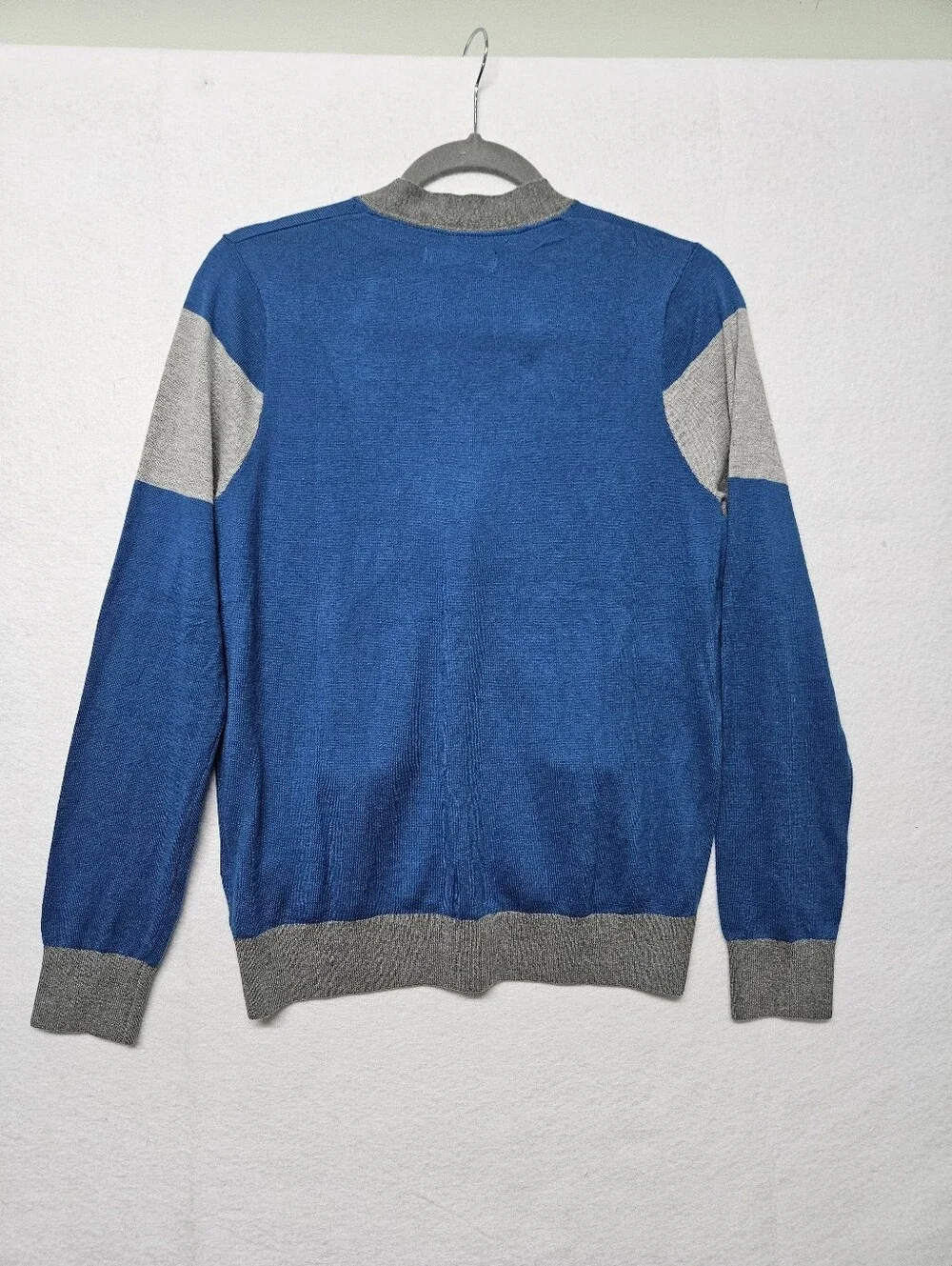 Abercrombie & Fitch Kids Blue Grey Color-block Cardigan 0Sweater Moose Logo NWT